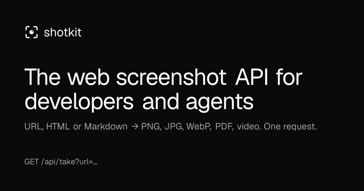 shotkit - API pentru capturi de ecran web